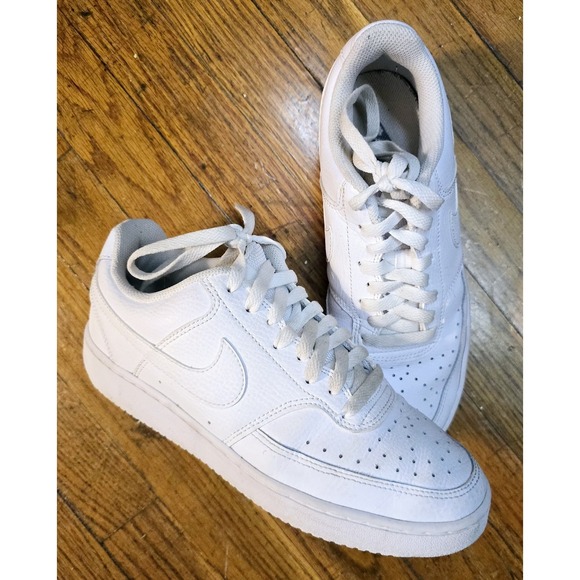 Nike Court Vision Low‎ Triple White CD5434-100 Mens Size 8.5 Sneakers Shoes main image 6
